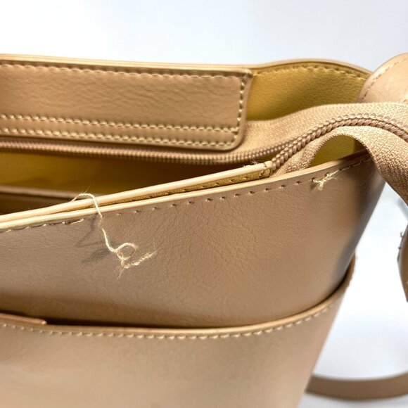 Pixie Mood Mag 10.25 x 11 Vegan Leather Crossbody Bag, Sand Color (flaws) - Picture 13 of 14